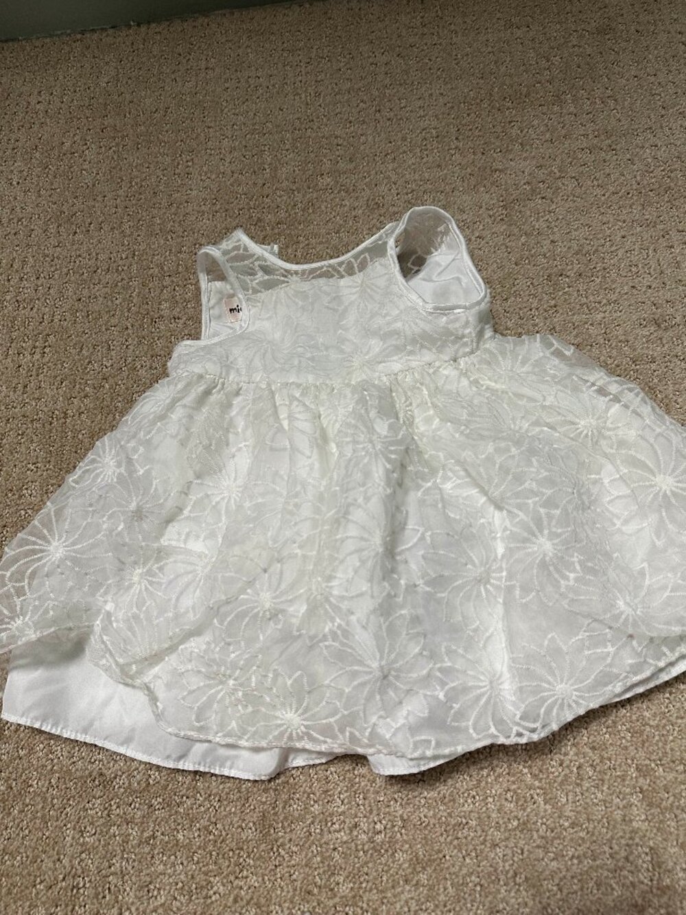 Mia & Mimi White Embroidered Dress Baby Girl 12M